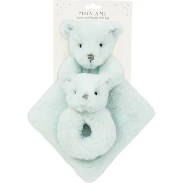 Aston Blue Bear Love and Rattle Set-Baby Essentials-MON AMI-So &amp; Sew Boutique