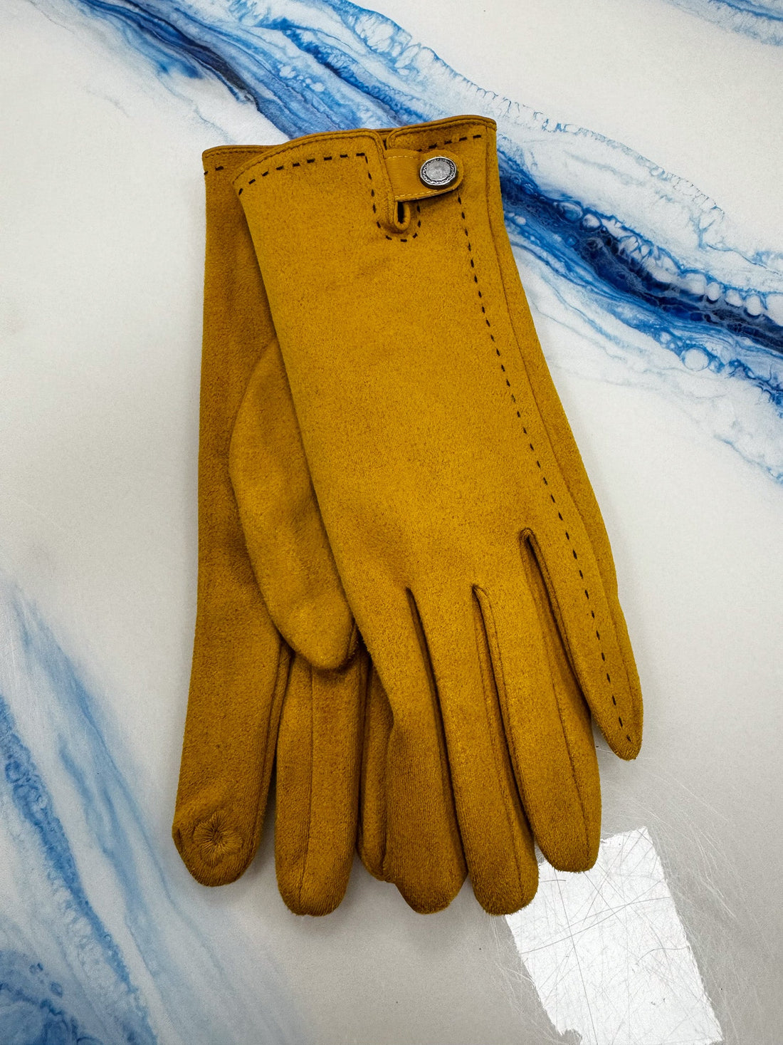 Button Tab Microsuede Texting Gloves - So &amp; Sew Boutique