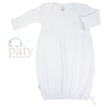 Solid Pay Knit Gown-IC Apparel-Paty-White-PRE-So &amp; Sew Boutique