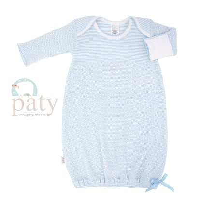 Solid Pay Knit Gown-IC Apparel-Paty-Blue-3M-So &amp; Sew Boutique