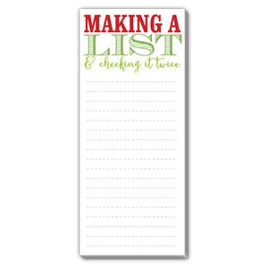 Holiday List Pad - Making a List - So & Sew Boutique