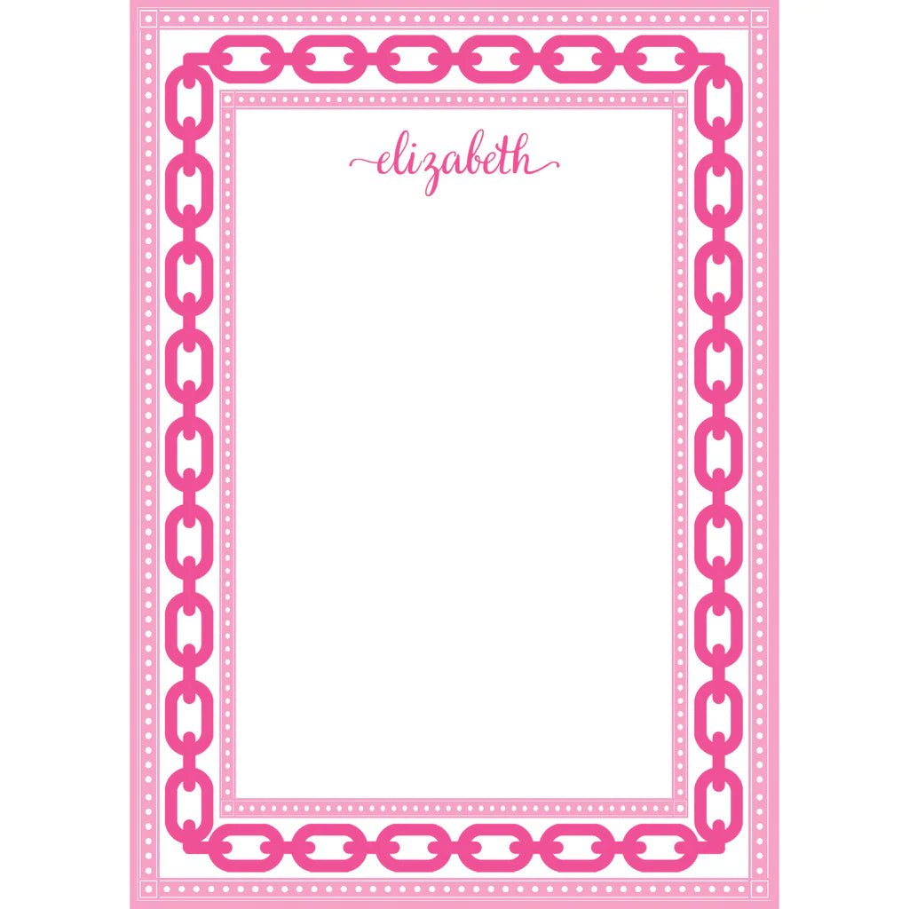 Notepad - Pink Chain Link - So & Sew Boutique