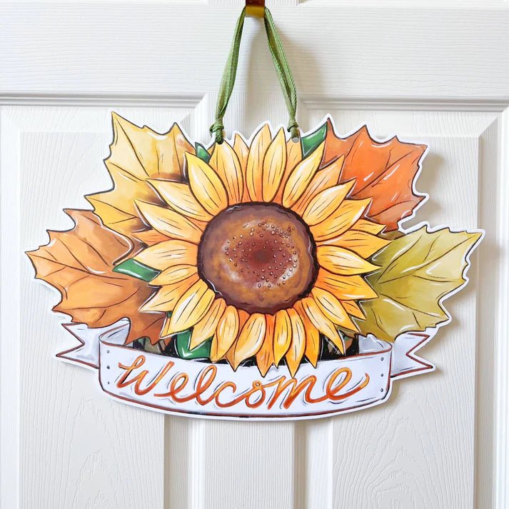 Welcome Sunflowers Indoor/Outdoor Door Hanger *Pre - Order - So &amp; Sew Boutique