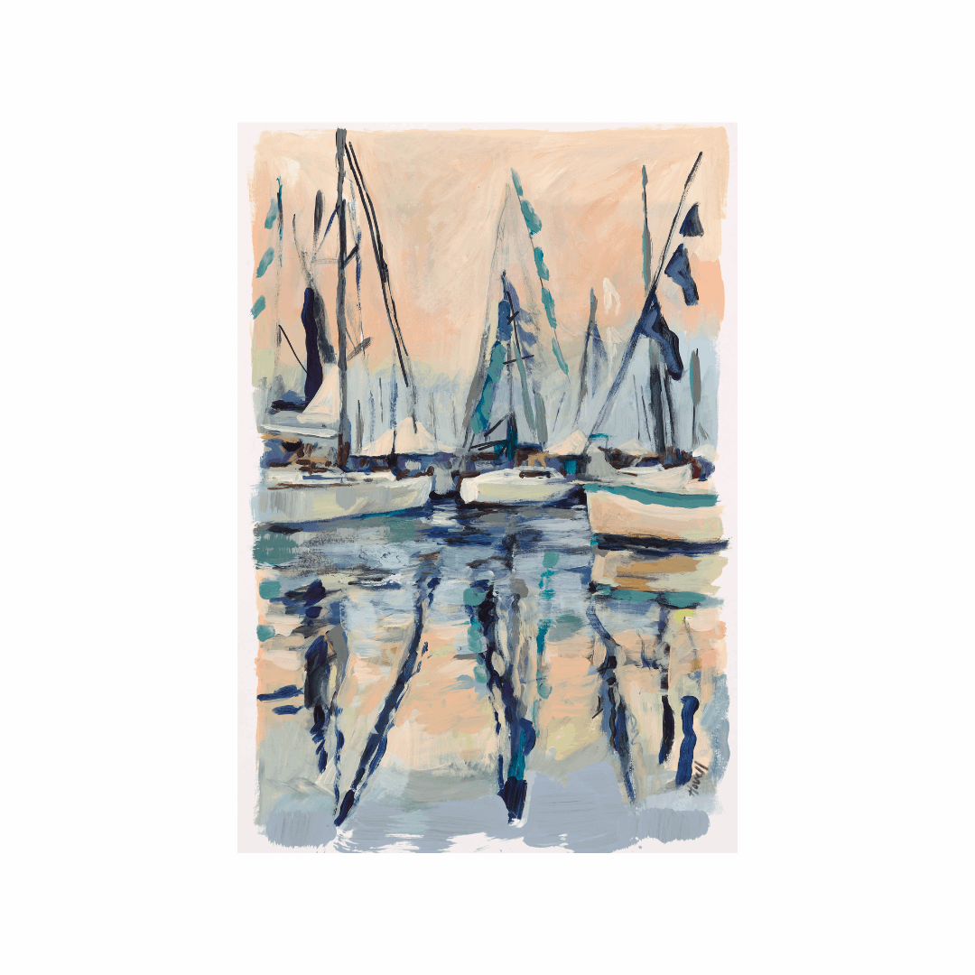 5 x 7 Print - Sailboats at Sunset-Home Decor-Kim Hovell Art-So &amp; Sew Boutique