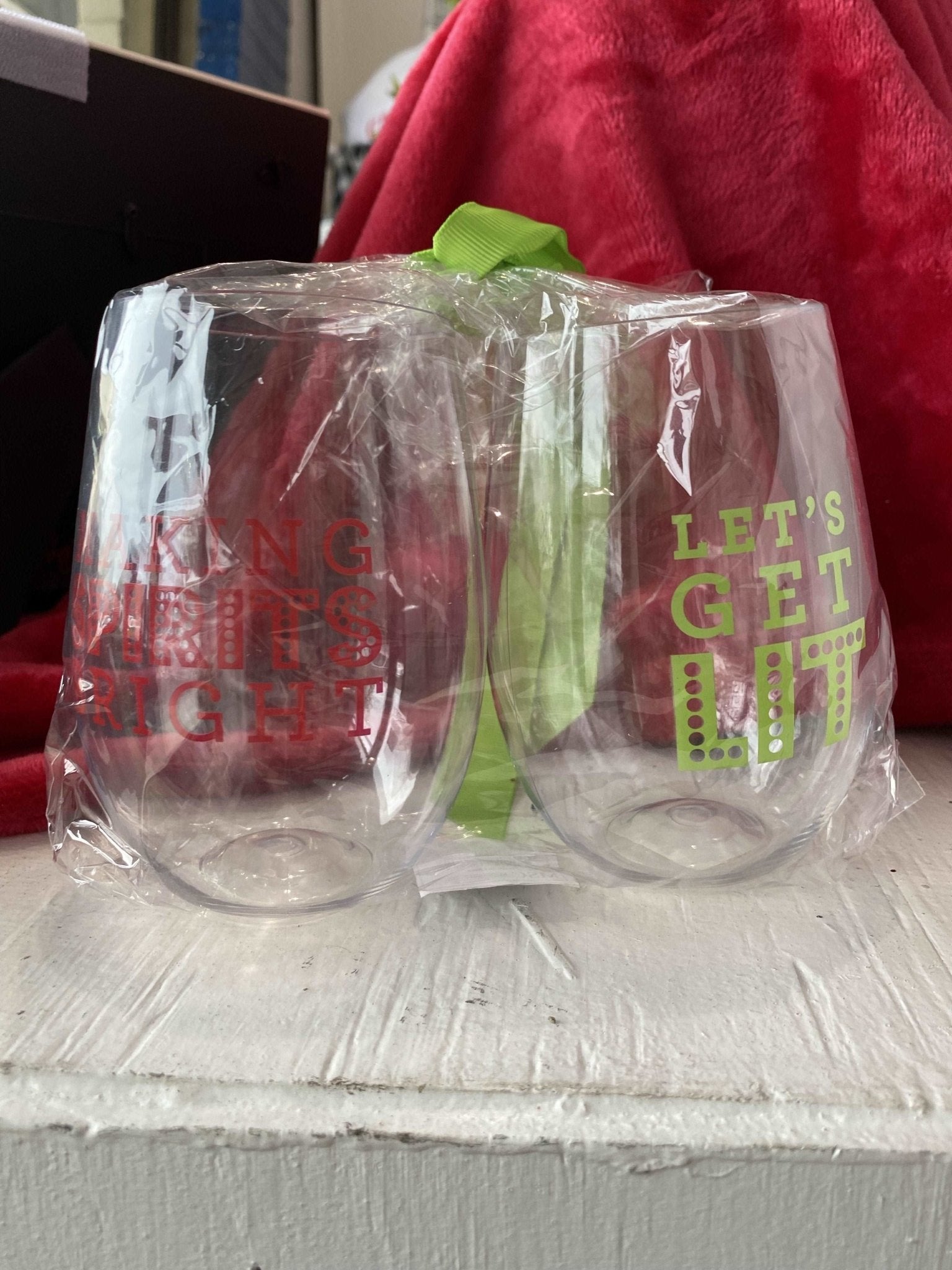 Acrylic Wine Glass Set - Christmas-Home-MSC-So & Sew Boutique