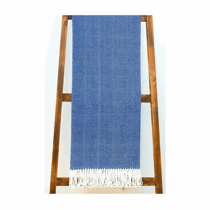 Adirondack Herringbone Throw-Blankets-Alashan Cashmere-Harbor Blue-So &amp; Sew Boutique