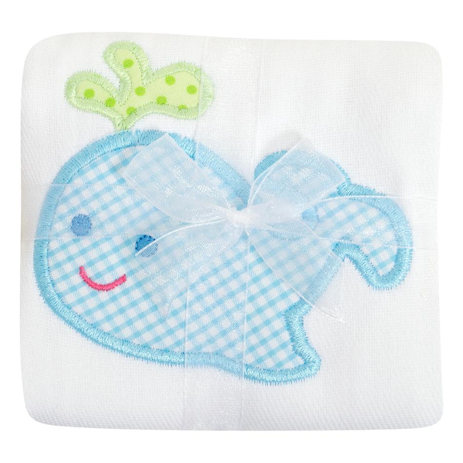 Appliquéd Burp Cloth - Blue Whale-Baby-3Marthas-So & Sew Boutique