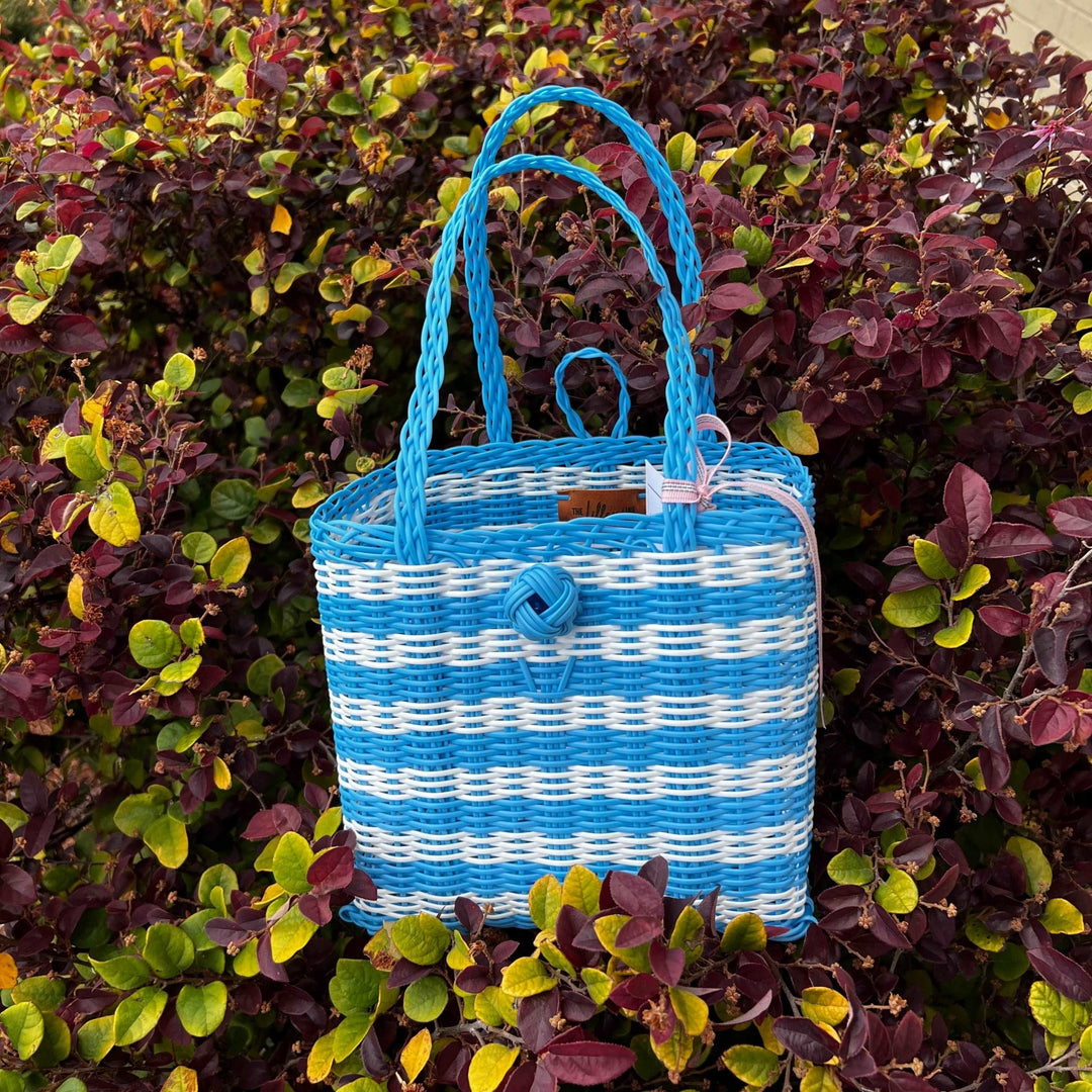 Berry Basket | Blue & White Stripe-Bags-The Lilley Line-So & Sew Boutique