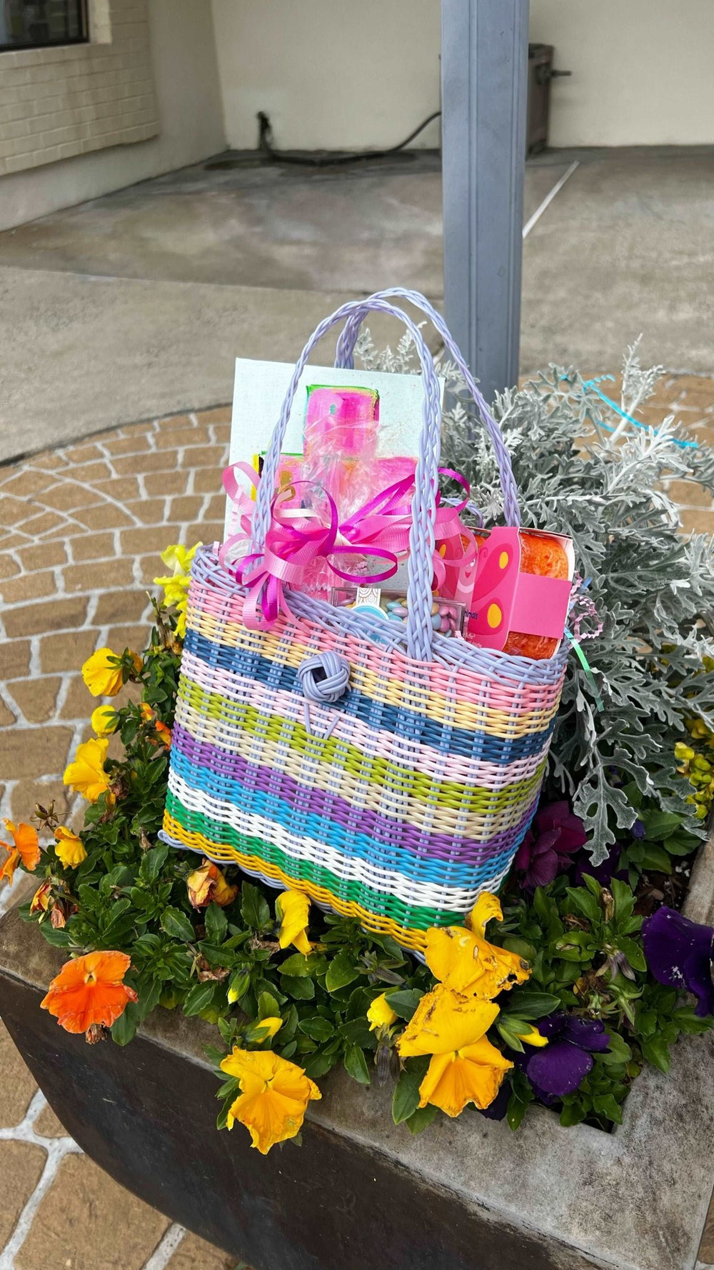 Berry Basket | Blue & White Stripe-Bags-The Lilley Line-So & Sew Boutique