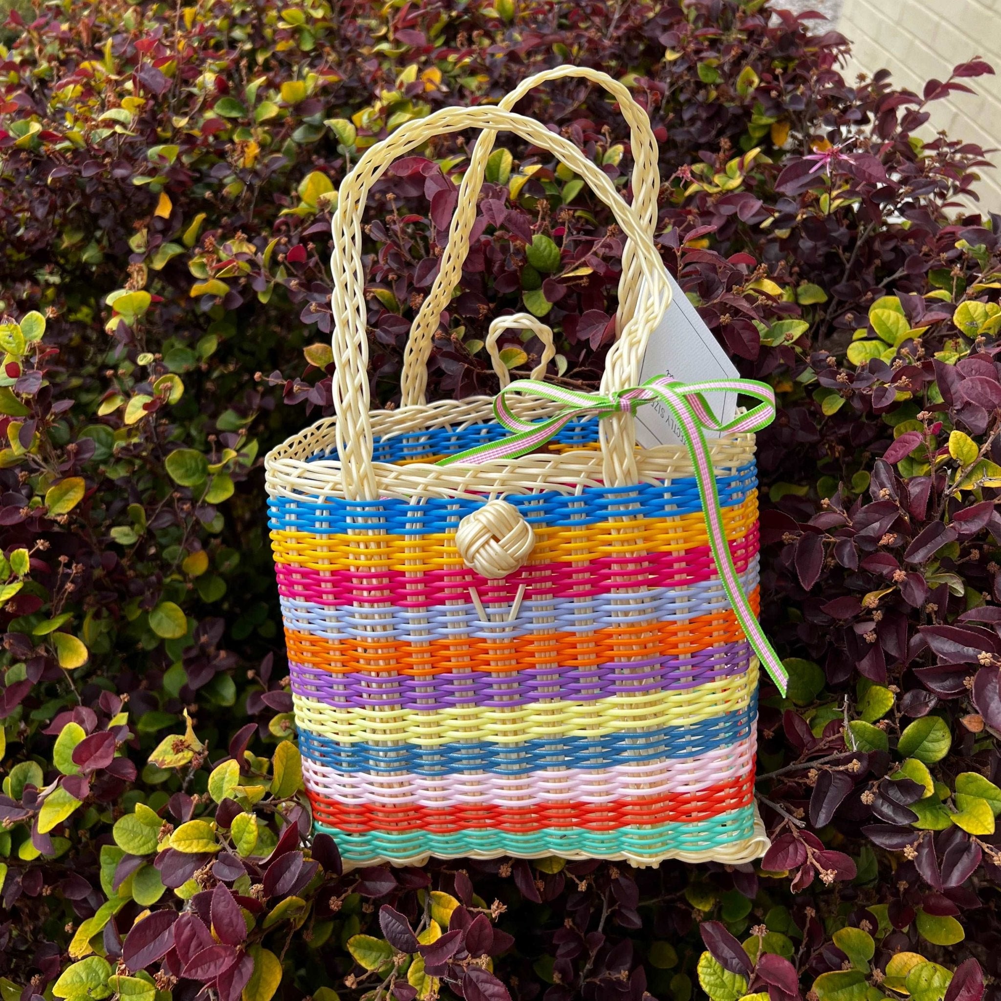 Berry Basket | Multi Stripe-Bags-The Lilley Line-Pale Yellow-So &amp; Sew Boutique