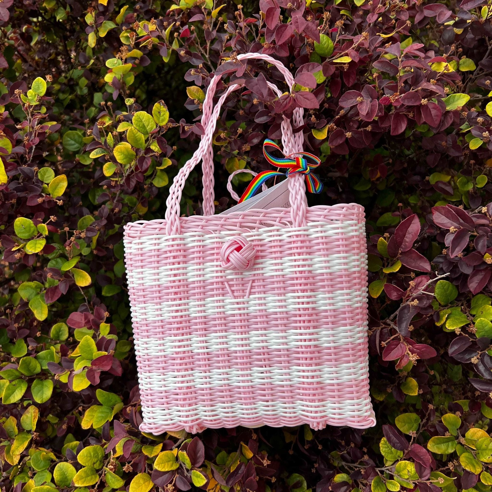 Berry Basket | Pink & White Stripe-Bags-The Lilley Line-So & Sew Boutique
