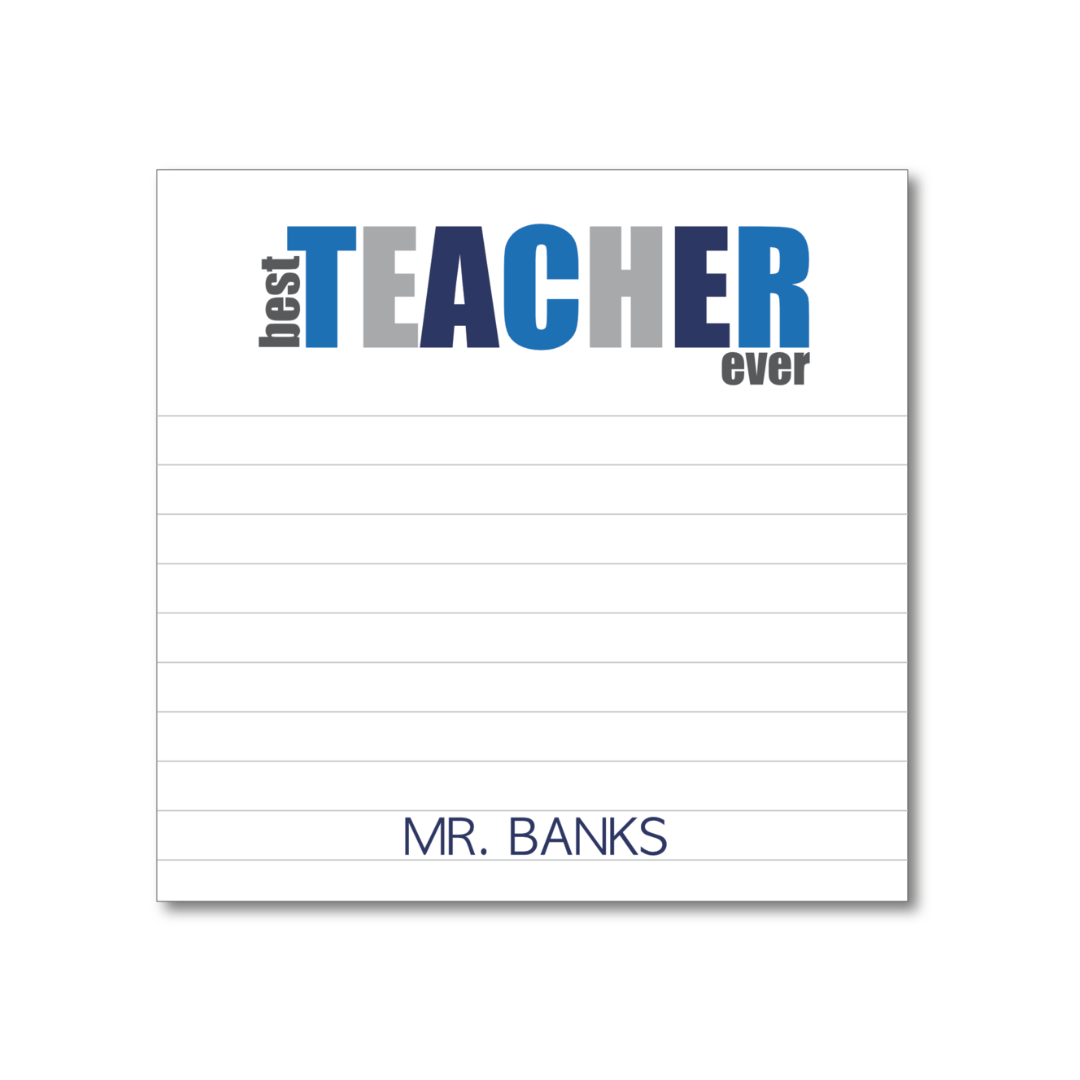 Best Teacher Ever Custom Notepads-Stationery-Tagums-So & Sew Boutique