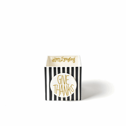 Black Stripe Medium Mini Nesting Cube-Home Decor-Happy Everything-So &amp; Sew Boutique