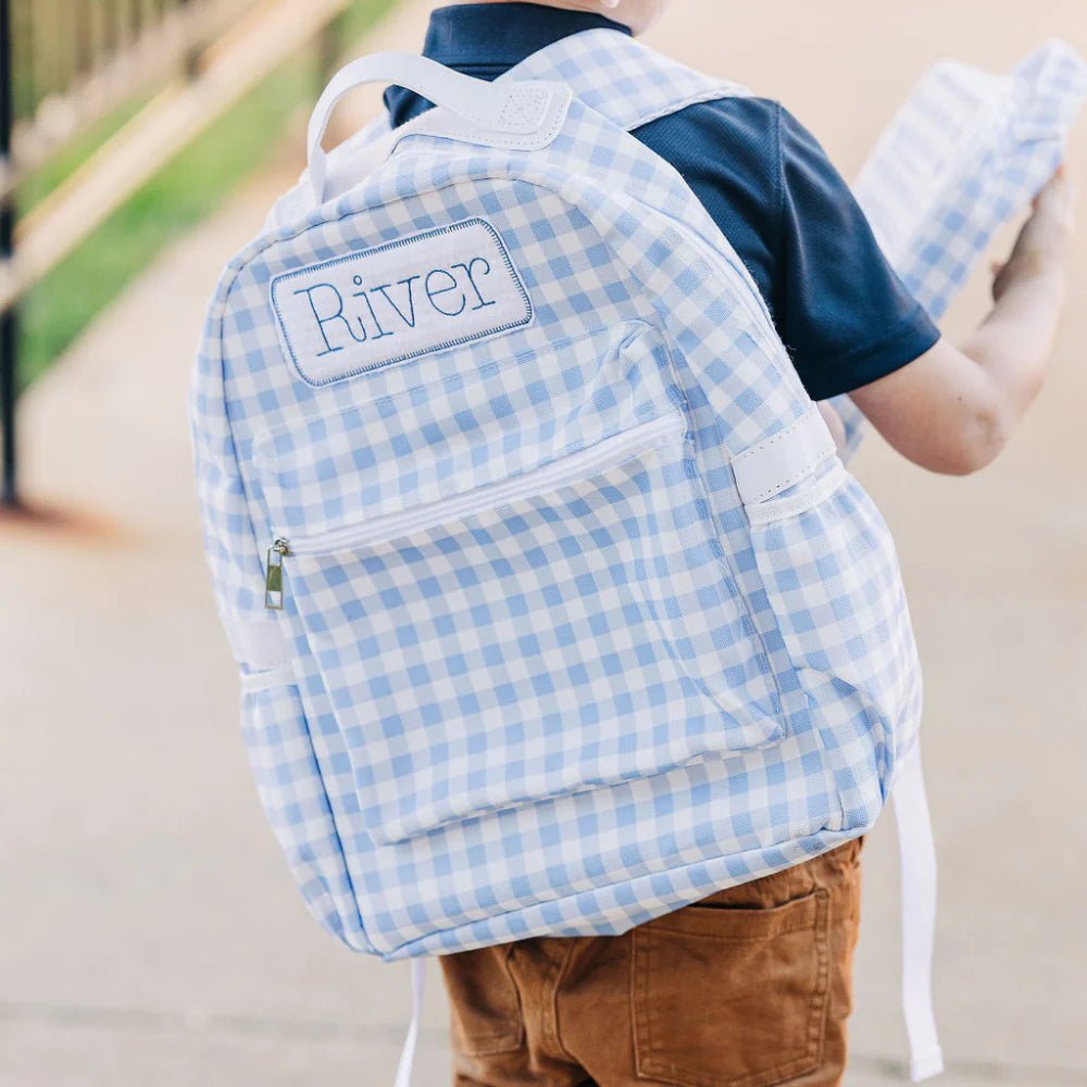 Blue Gingham Backpack - So &amp; Sew Boutique