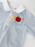 Blue & White Stripe Short Sleeve Polo Romper - So & Sew Boutique