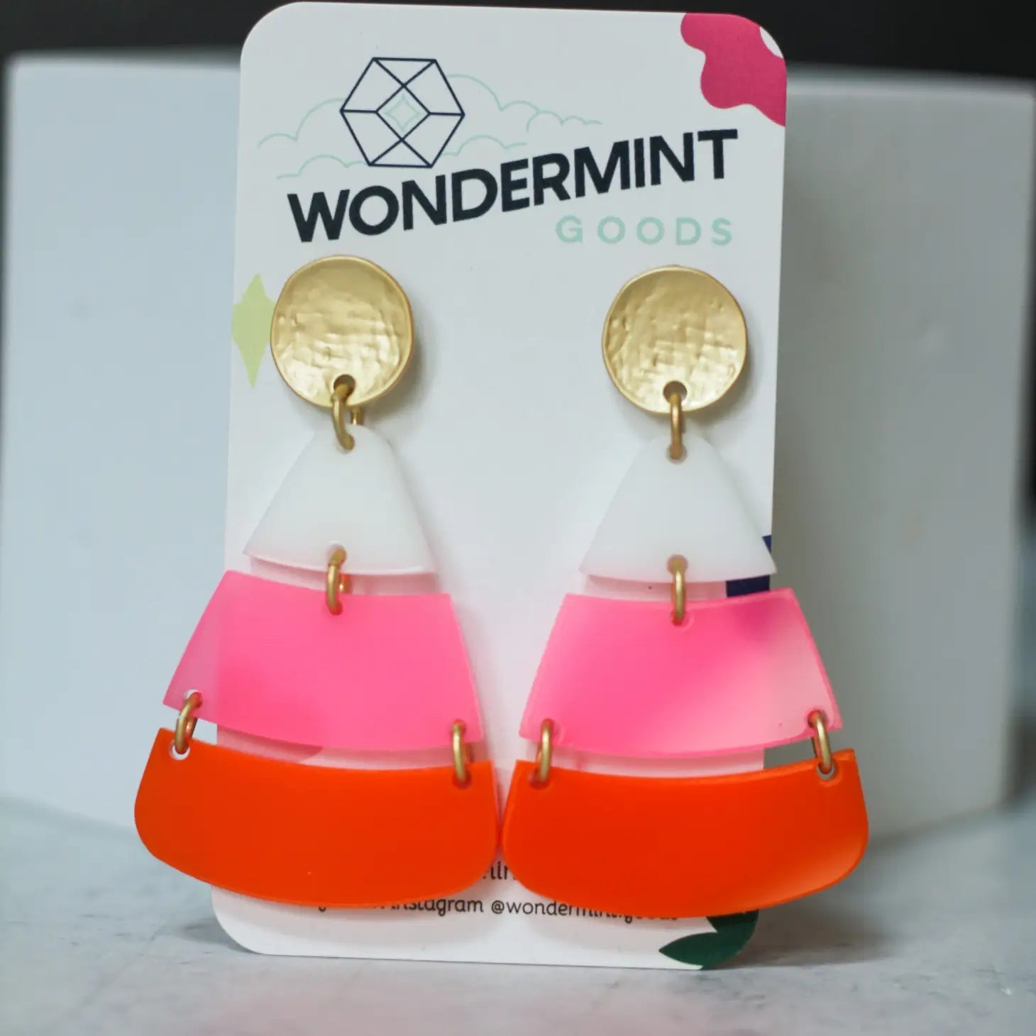 Candy Corn Acrylic Earrings - So &amp; Sew Boutique