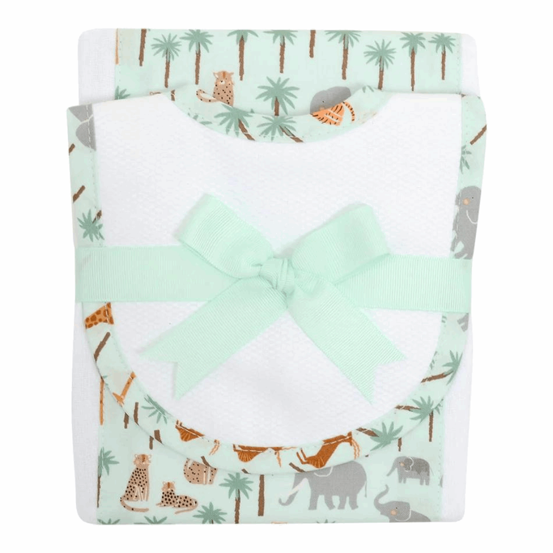 Drooler Bib & Burp Set | Safari - So & Sew Boutique