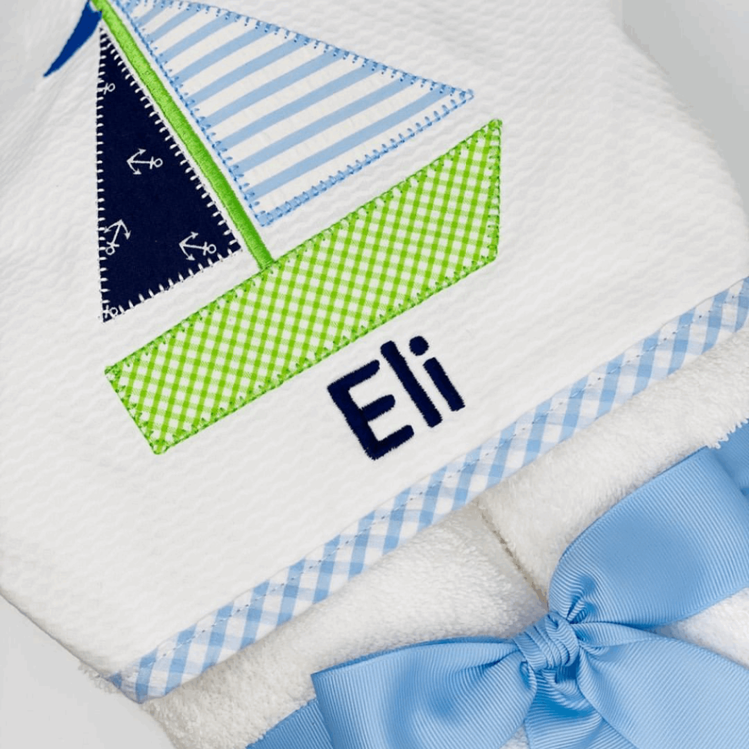 Everykid Towel | Blue Sailboat - So &amp; Sew Boutique