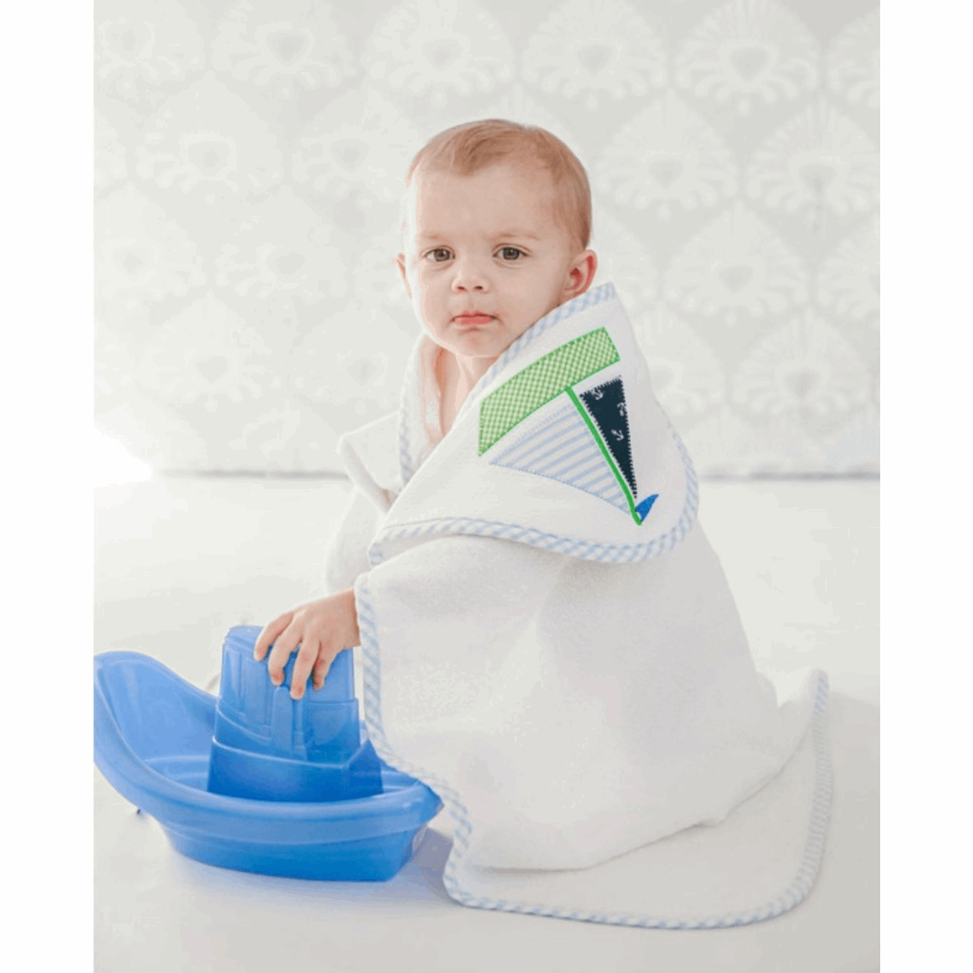 Everykid Towel | Blue Sailboat - So & Sew Boutique