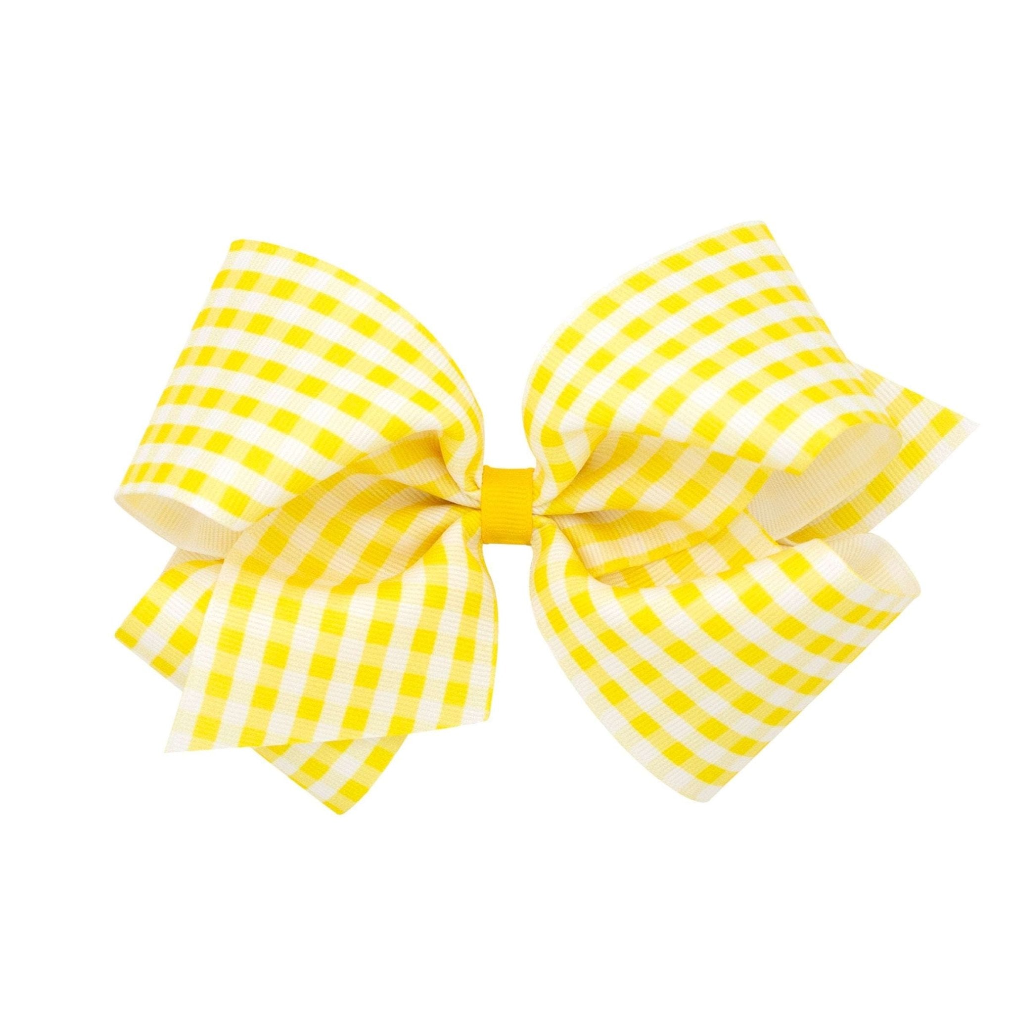 Gingham Print Bow - Yellow - So & Sew Boutique