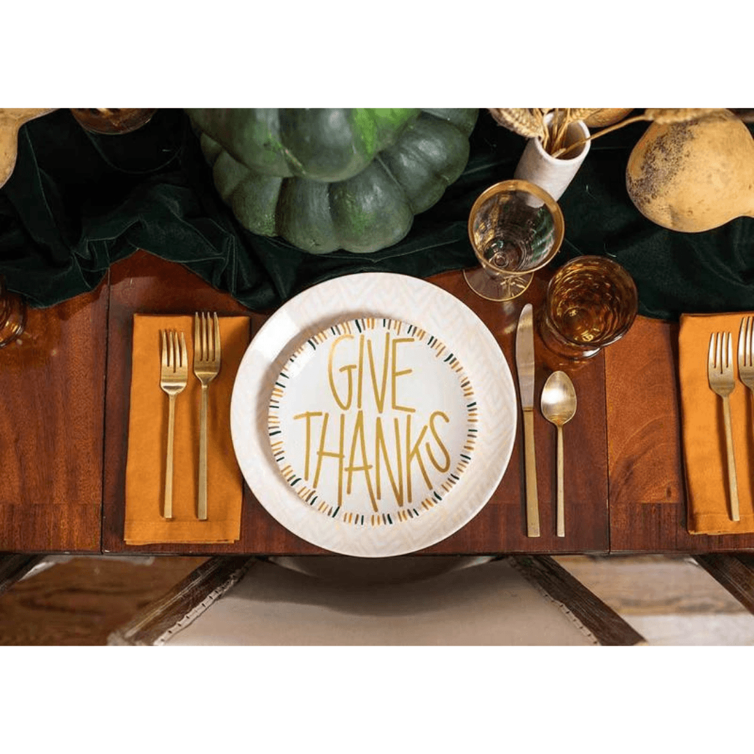 Give Thanks 8" Salad Plate Dusk - So & Sew Boutique