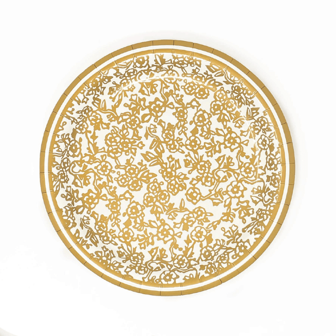 Gold Chinoiserie Paper Plate Pack - So & Sew Boutique