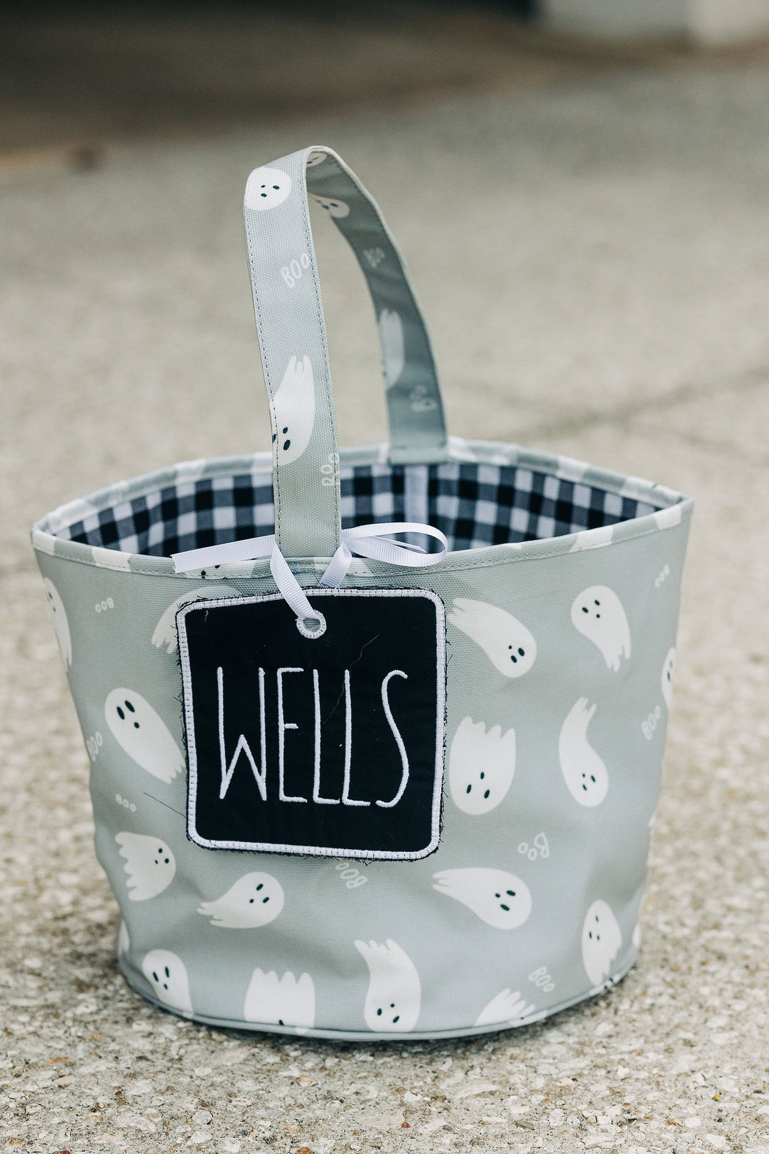 Halloween Basket | Ghosts on Grey - So &amp; Sew Boutique