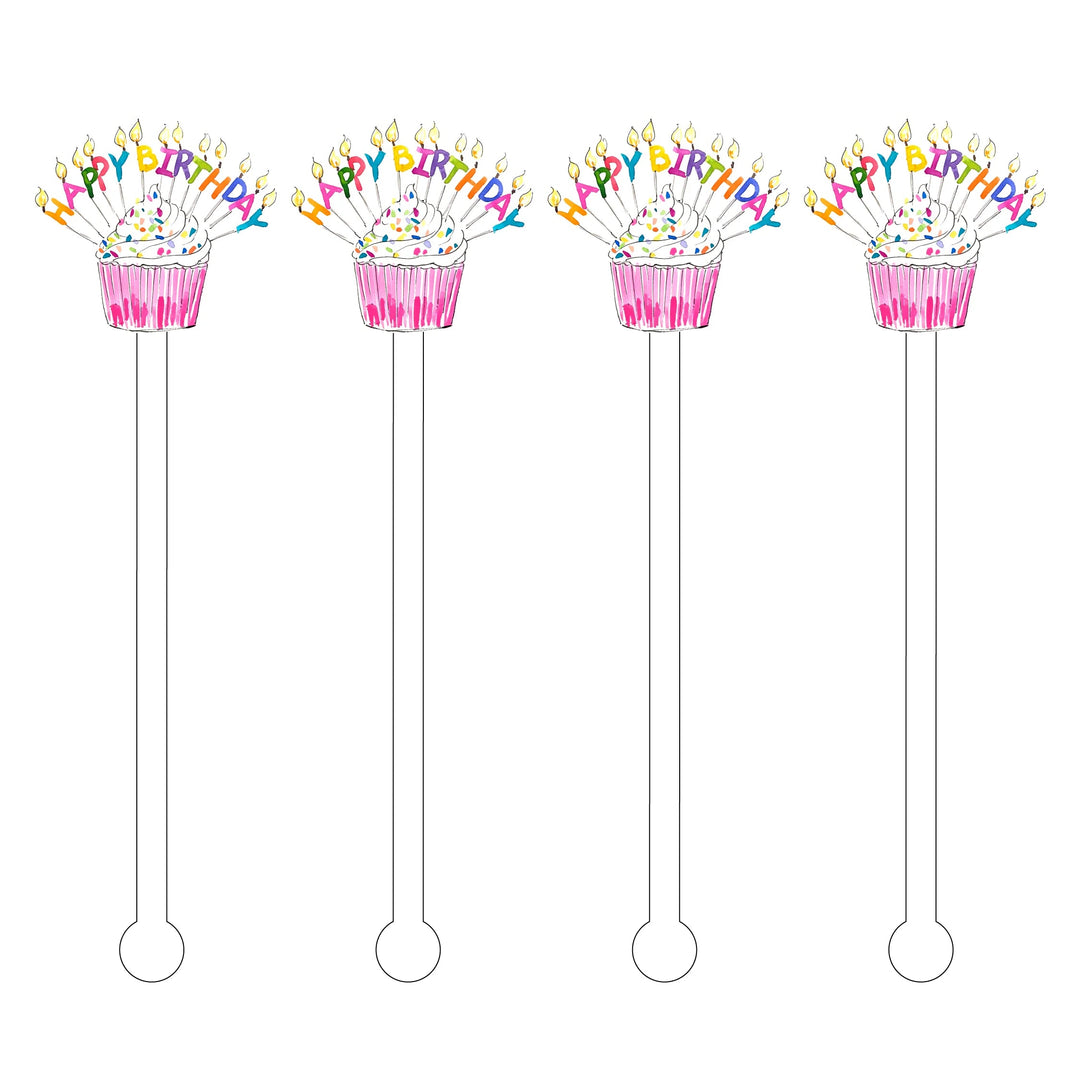 Happy Birthday Acrylic Stir Sticks (Set of 4) - So & Sew Boutique