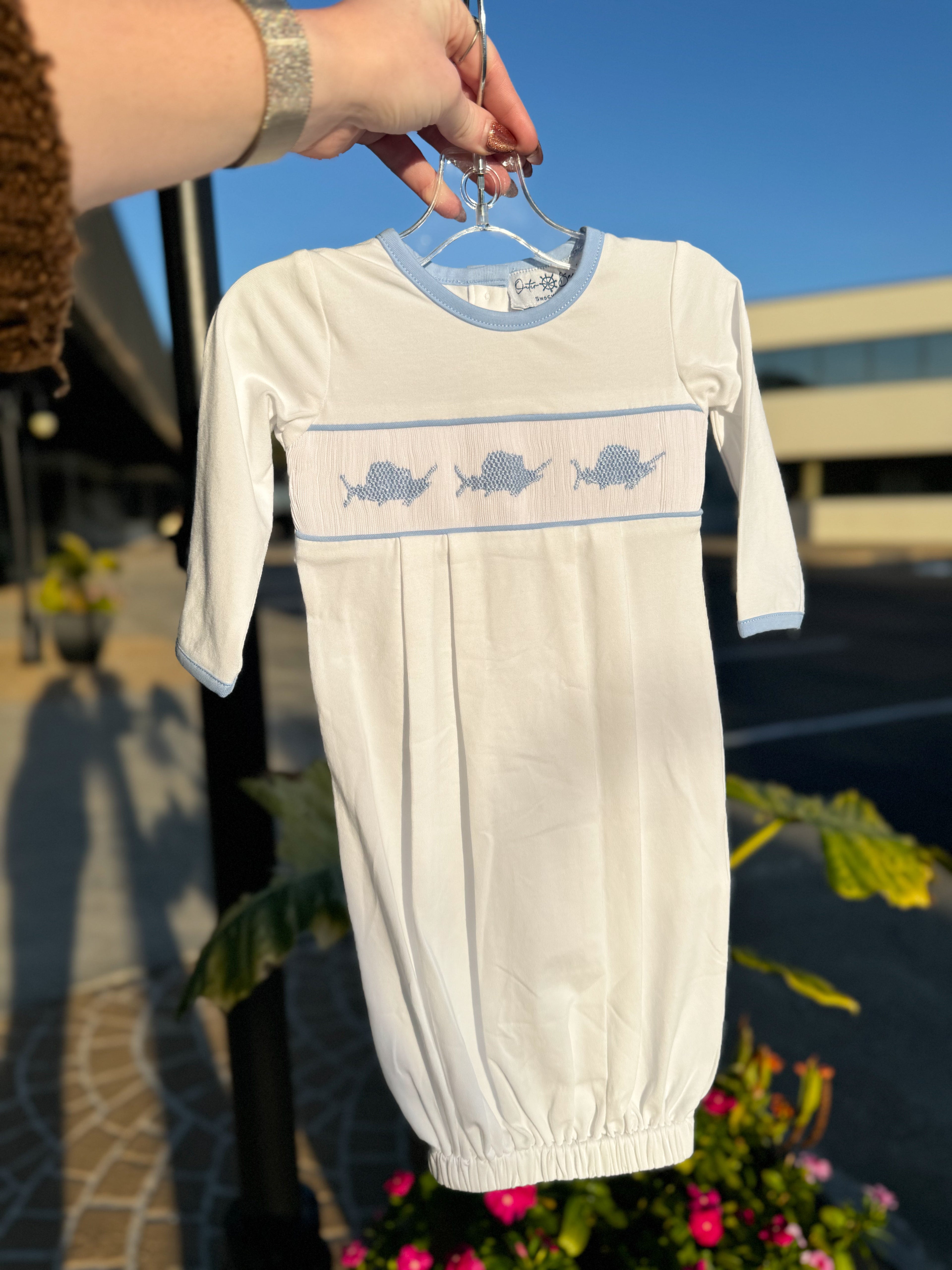 Heirloom Newborn Gown | Sailfish - So &amp; Sew Boutique