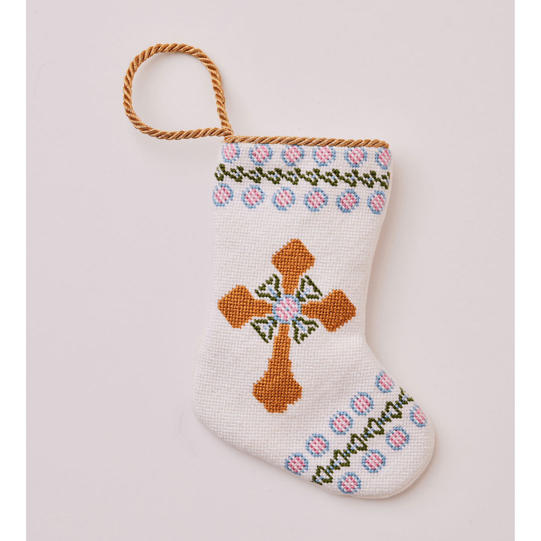 Immanuel Cross Bauble Stocking - So & Sew Boutique