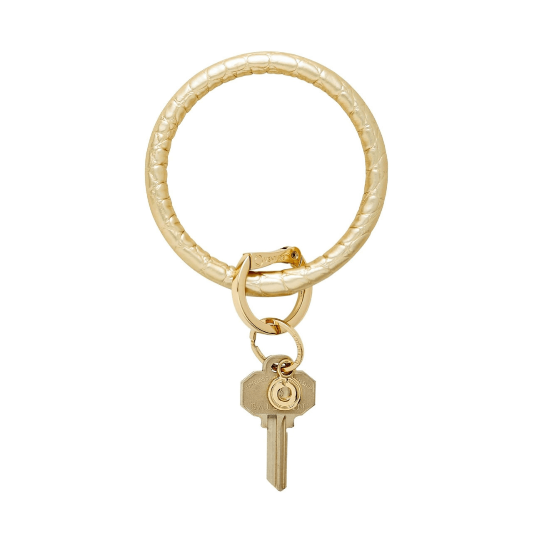 Leather Big O Key Ring | Metallic Croc Collection - So &amp; Sew Boutique