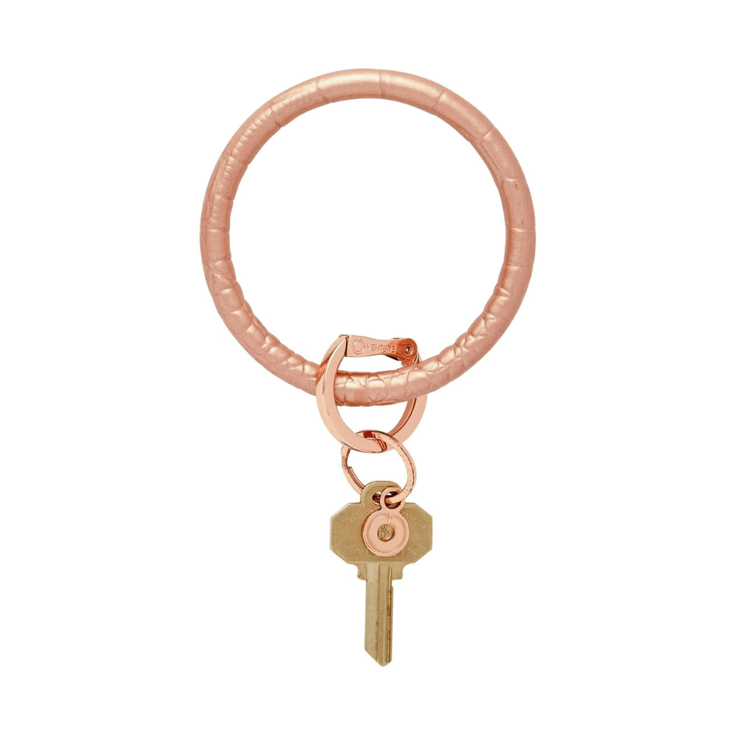 Leather Big O Key Ring | Metallic Croc Collection - So &amp; Sew Boutique