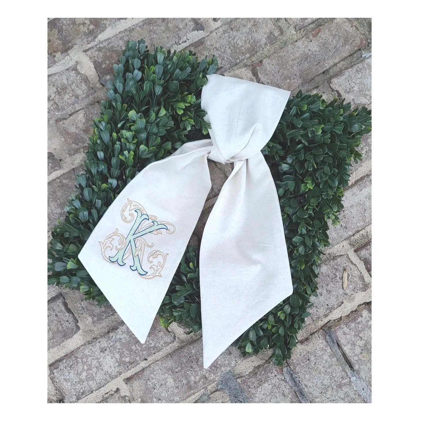Linen Wreath Sash - So & Sew Boutique
