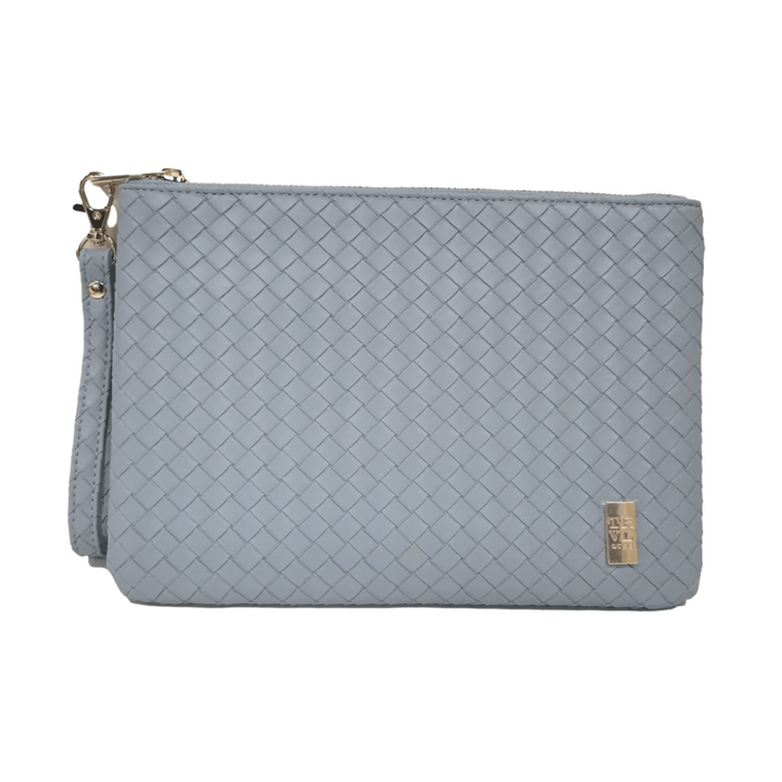 Luxe Go-To Wristlet | Trame Woven Bleu - So & Sew Boutique