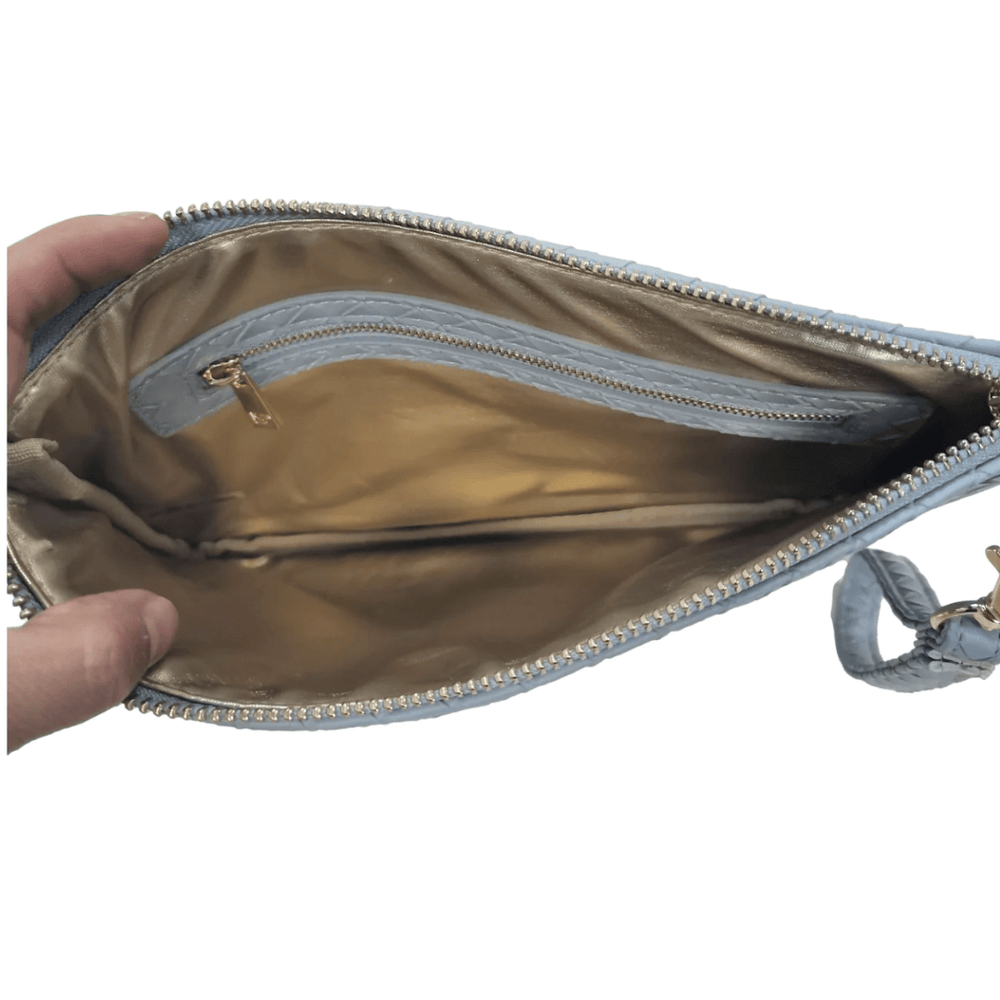 Luxe Go-To Wristlet | Trame Woven Bleu - So & Sew Boutique