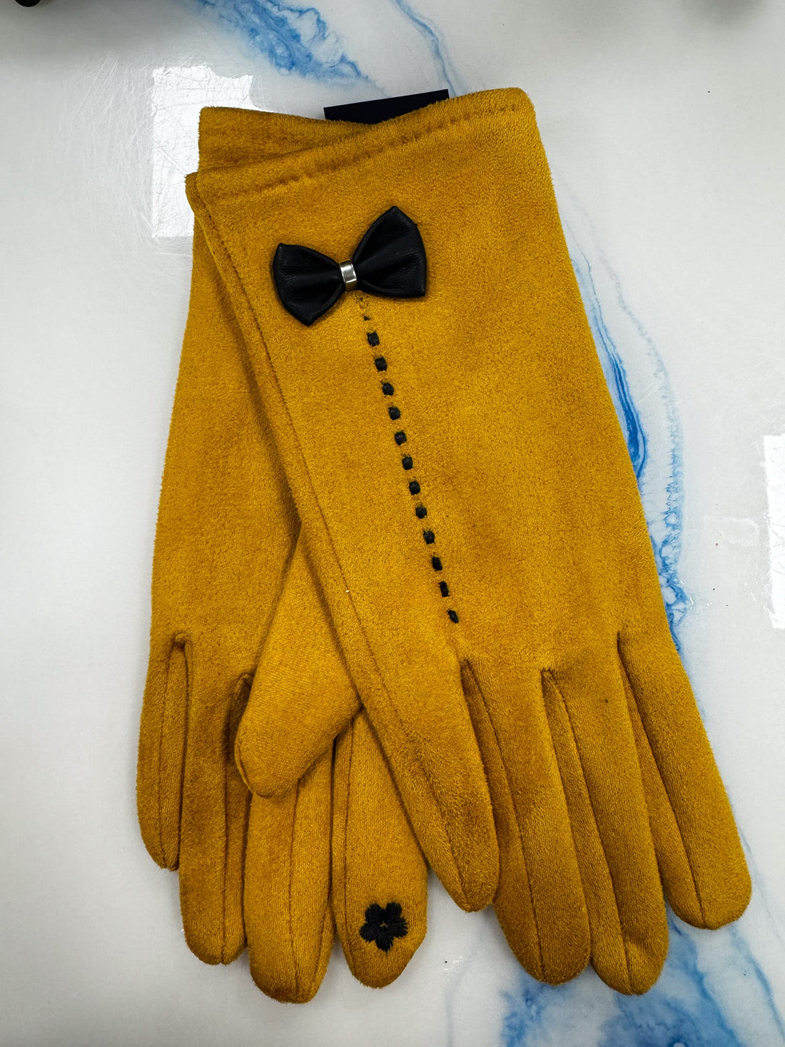 Microsuede Bow Texting Gloves - So &amp; Sew Boutique