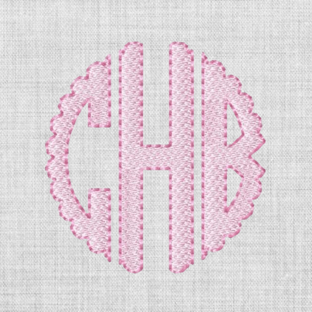 Bamboo Large Monogram Embroidery Font, Embroidery