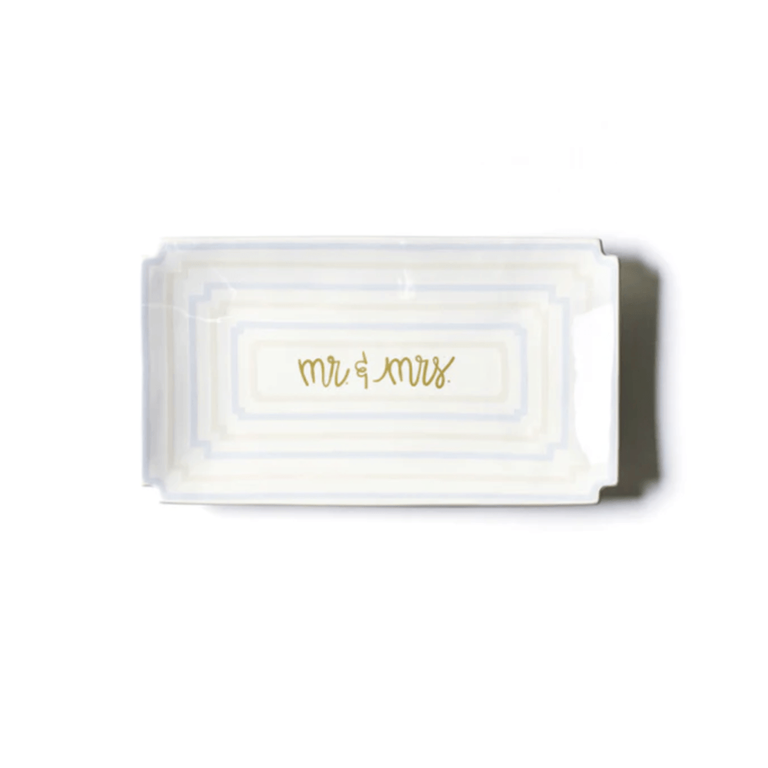 Mr. and Mrs 11 Rectangle Notch Tray Ecru - So & Sew Boutique