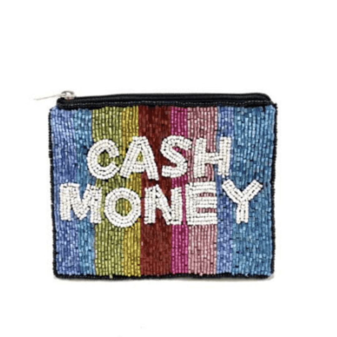 Multi-Striped Cash Money Beaded Pouch - So & Sew Boutique