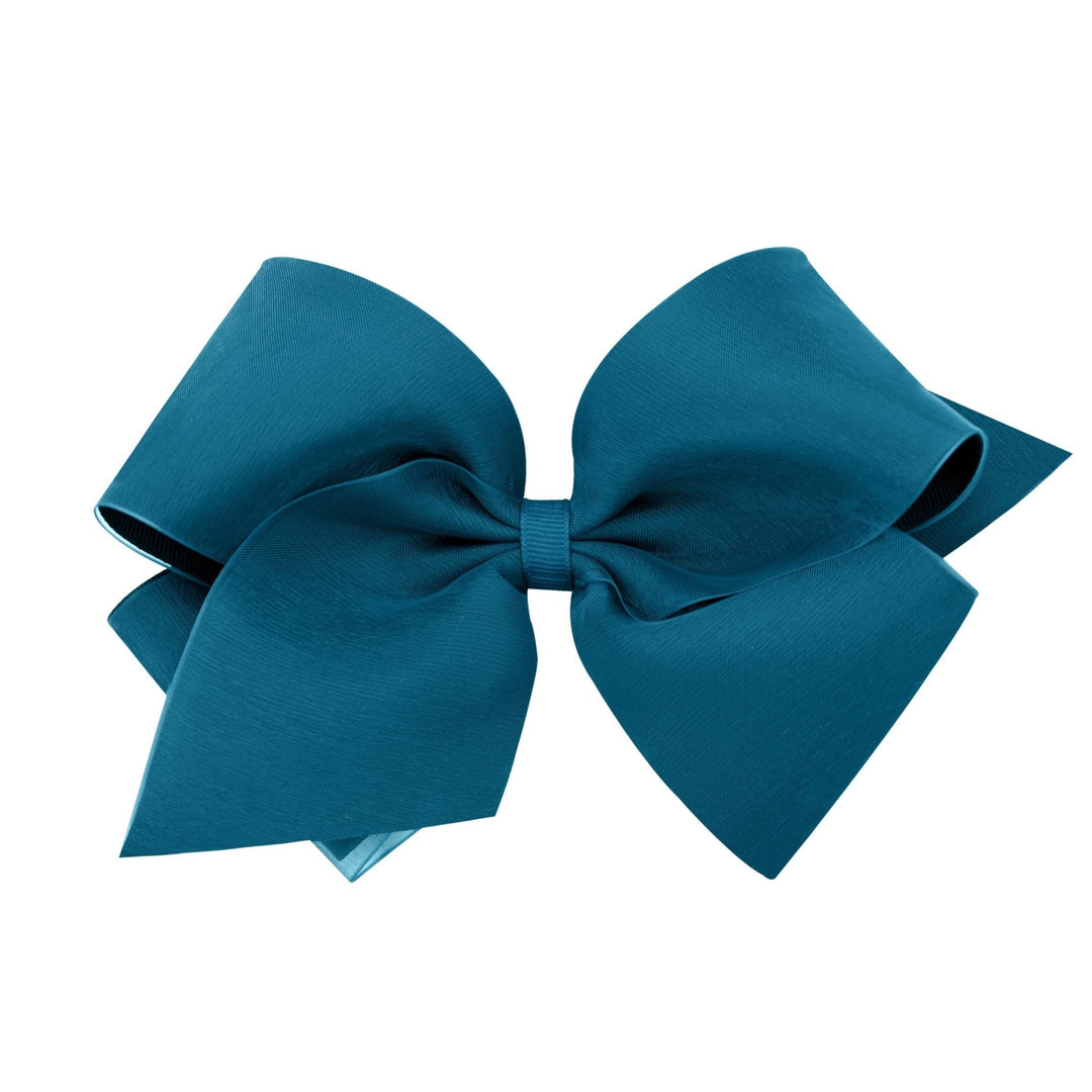 Organza Overlay Bow - Dark Teal - So & Sew Boutique