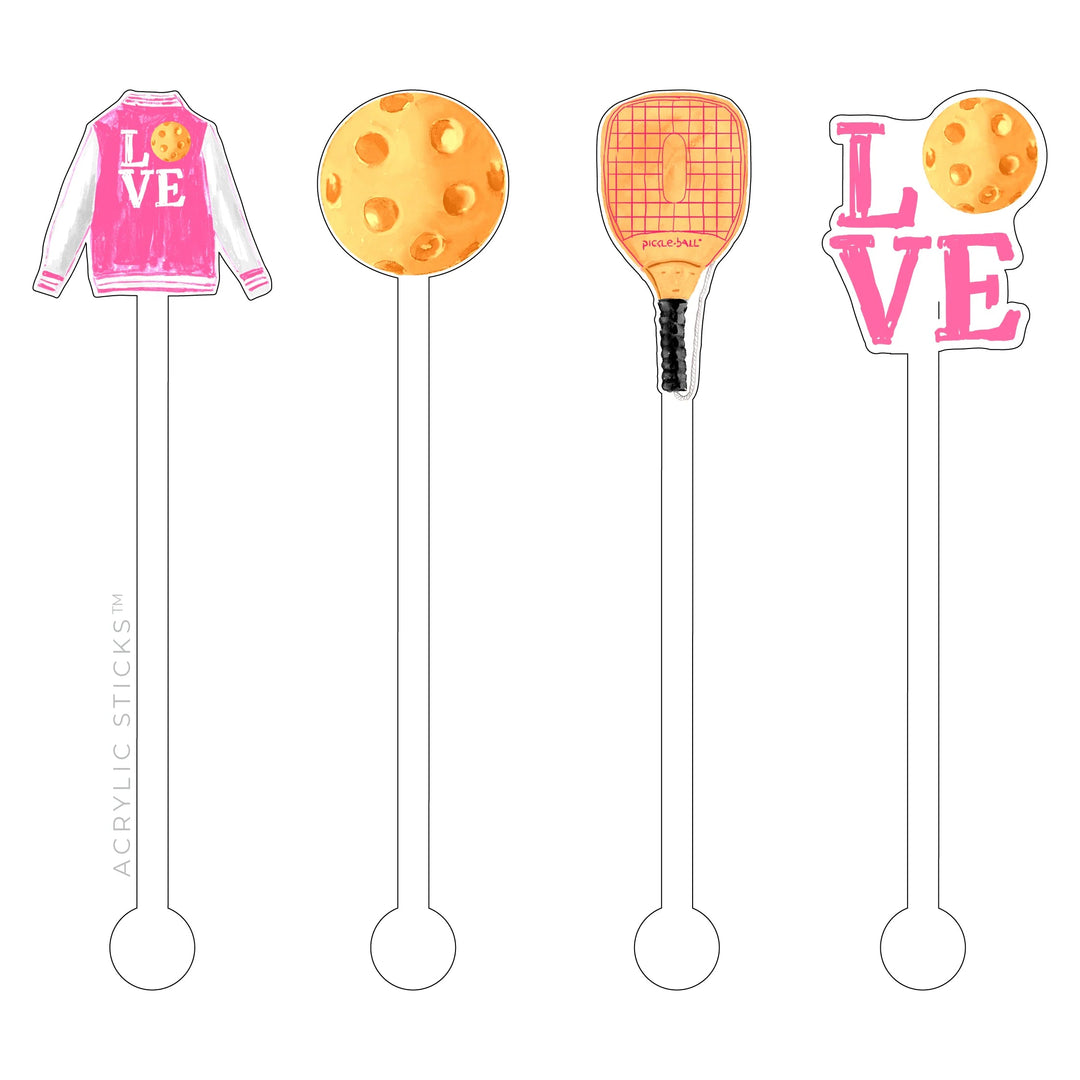 Pickleball Acrylic Stir Sticks (Set of 4) - So & Sew Boutique