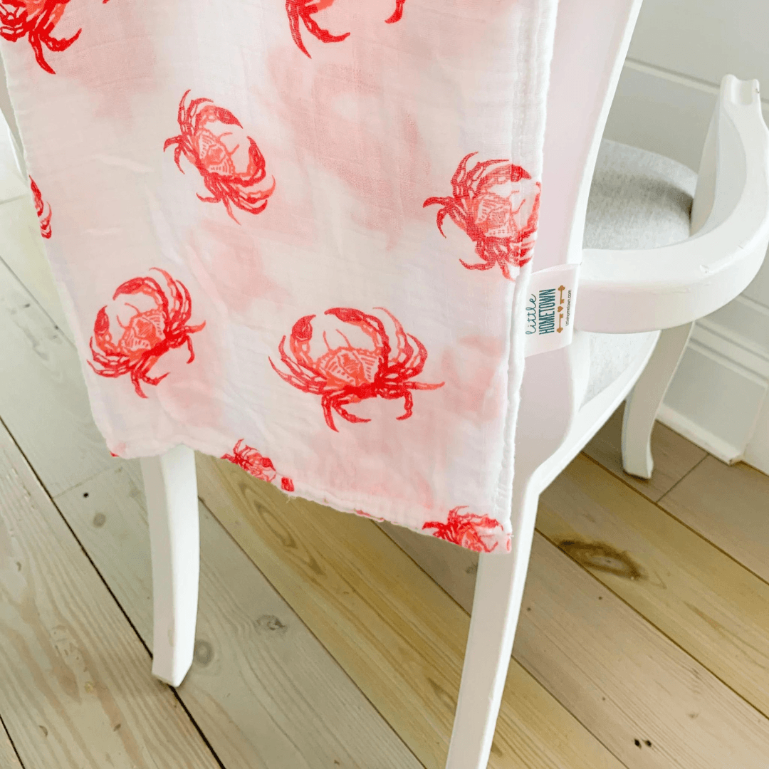 Pink Crab Swaddle - So & Sew Boutique