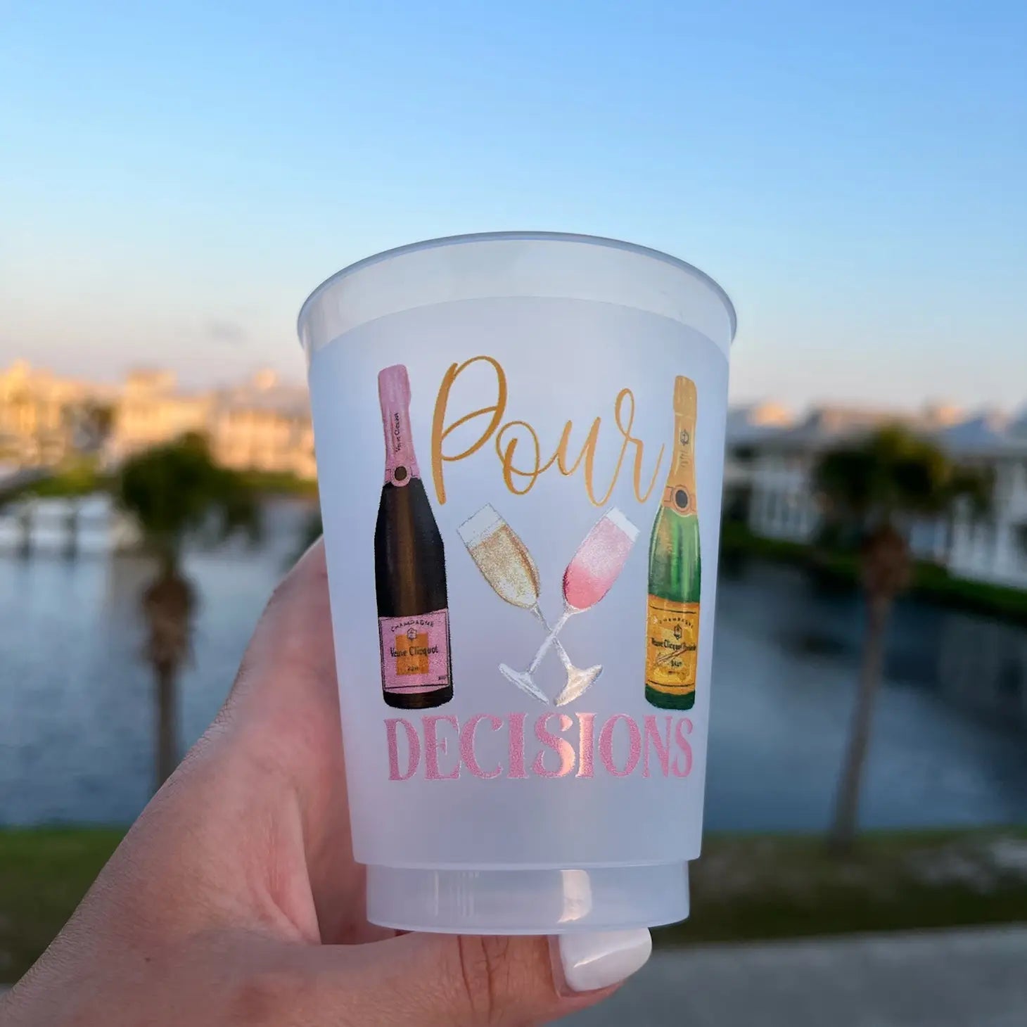 Pour Decisions Champagne Frosted Cups - So &amp; Sew Boutique