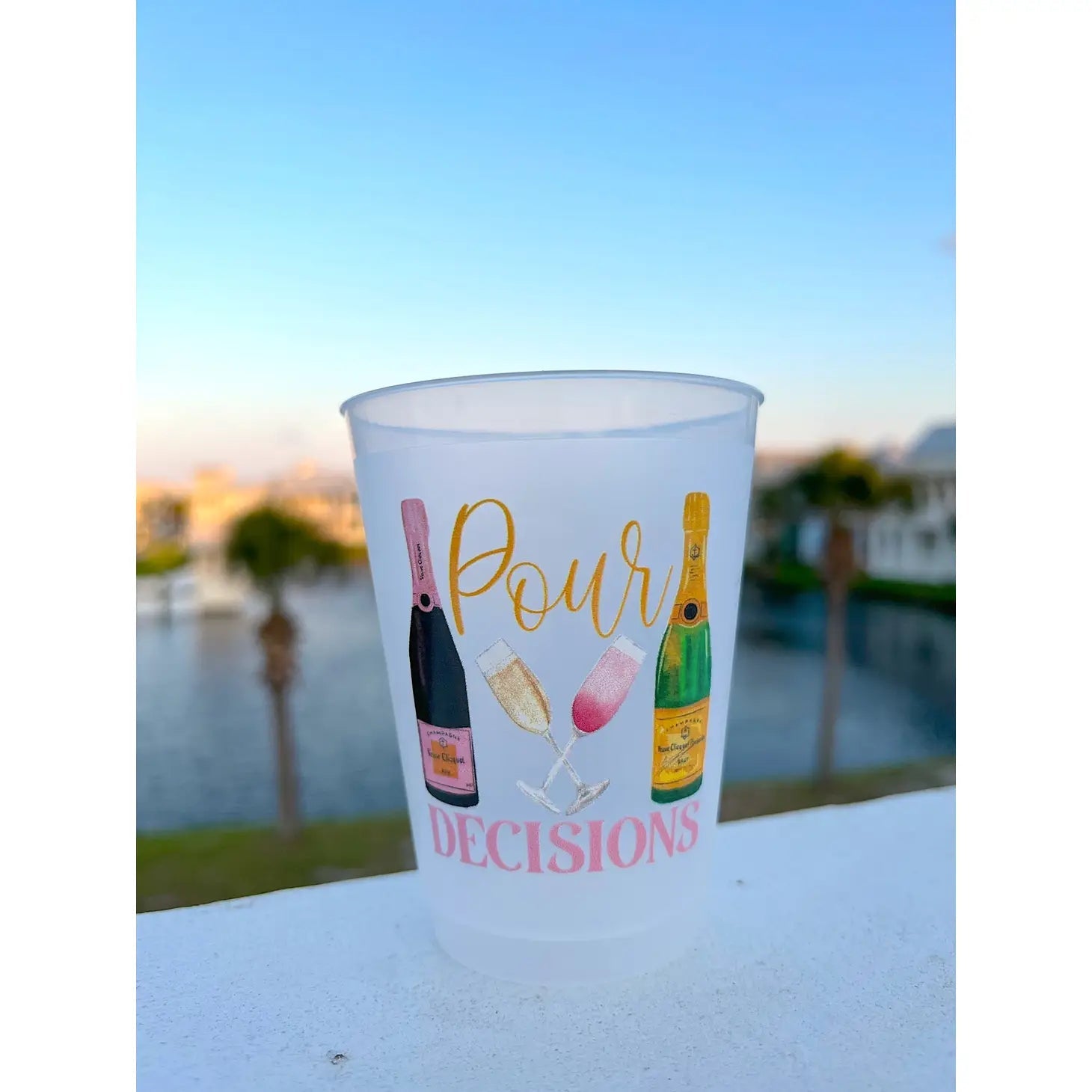 Pour Decisions Champagne Frosted Cups - So &amp; Sew Boutique