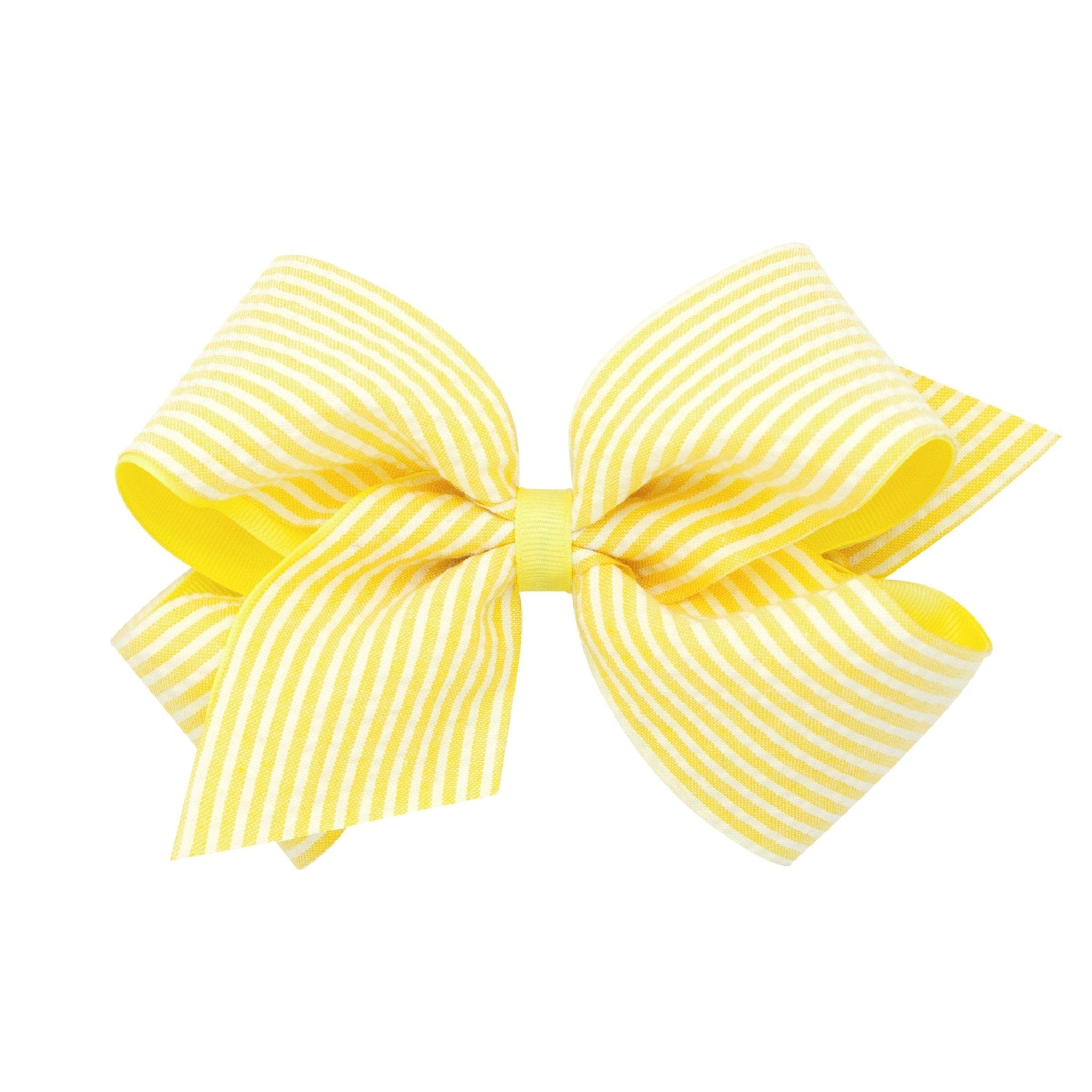 Seersucker Overlay Bow - Yellow - So & Sew Boutique