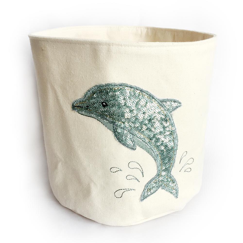 Sequin Storage Bin - Dolphin - So & Sew Boutique