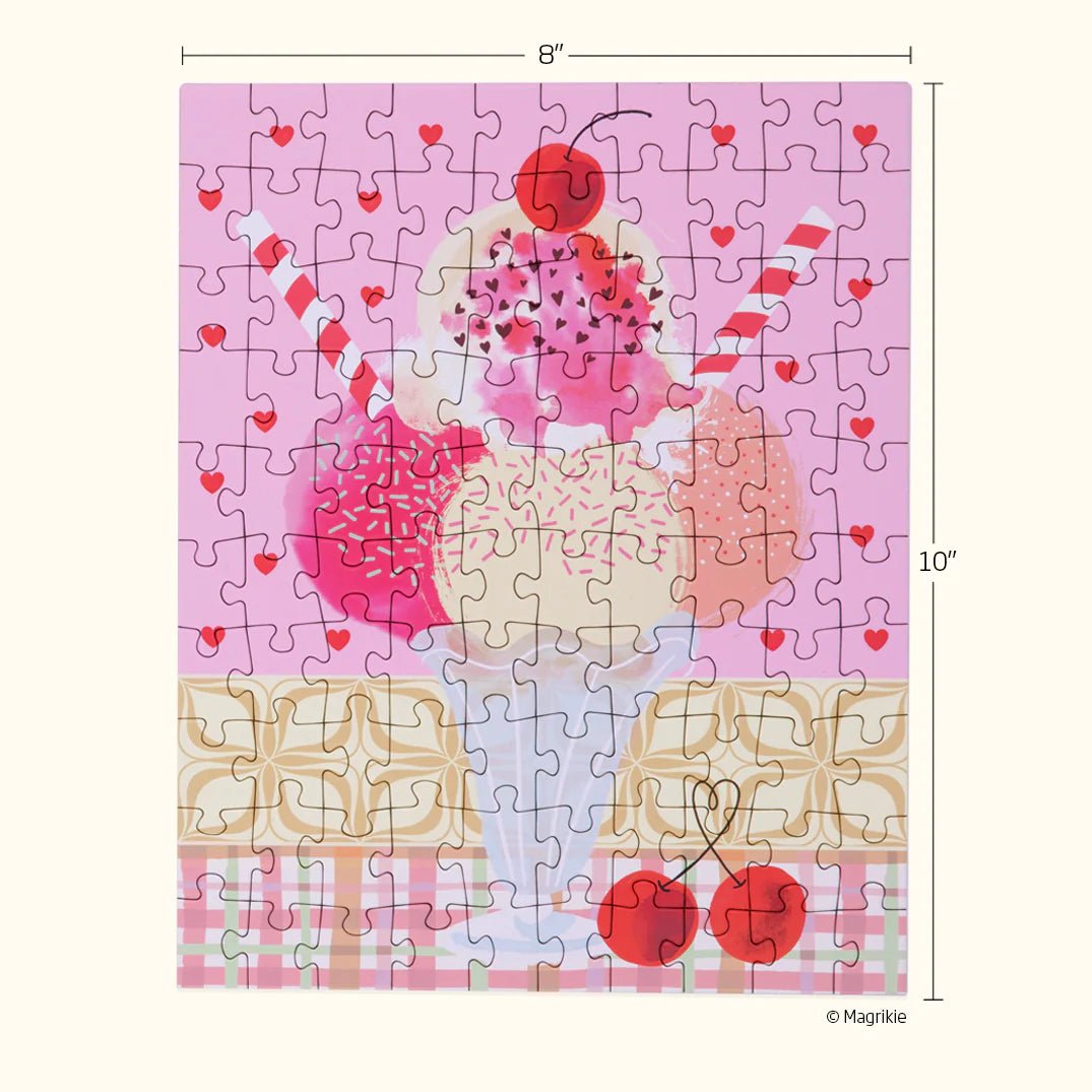 Snack Size Puzzles | Cherry Sundae | 100 Pieces - So &amp; Sew Boutique