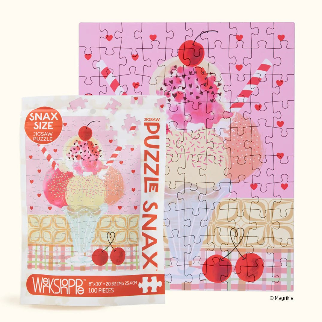 Snack Size Puzzles | Cherry Sundae | 100 Pieces - So &amp; Sew Boutique