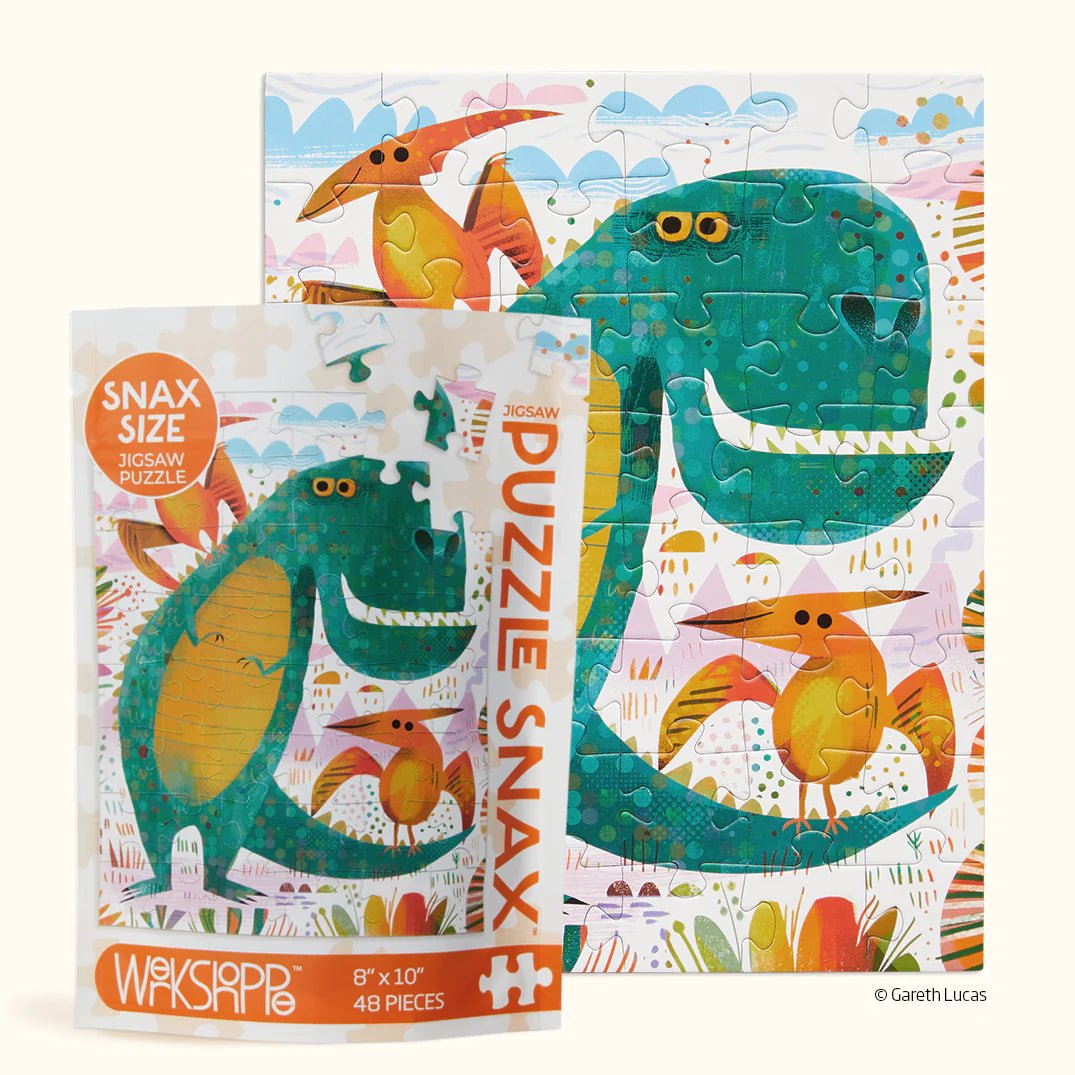 Snack Size Puzzles | T-Rex &amp; Friends | 48 Pieces - So &amp; Sew Boutique