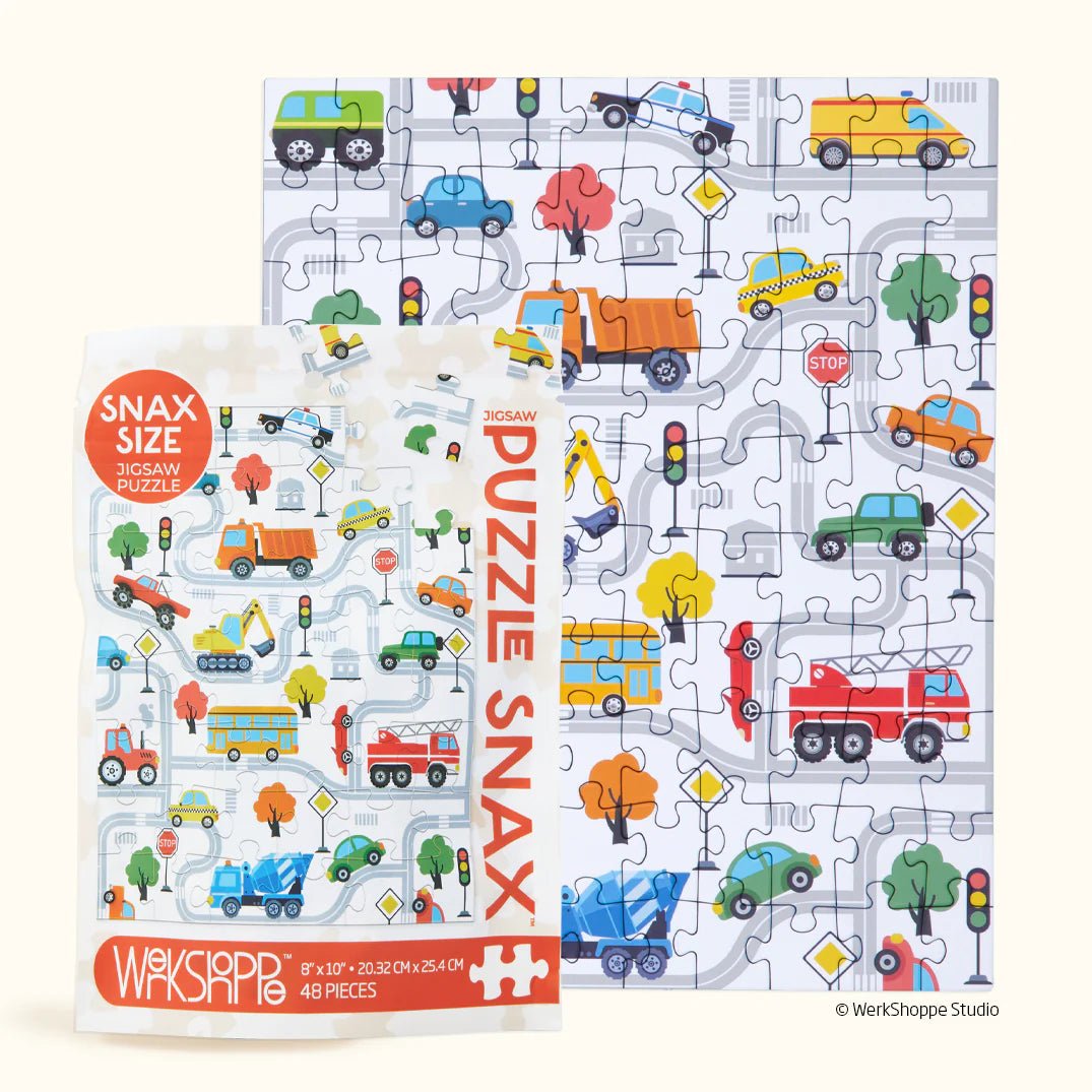 Snack Size Puzzles | Trucks &amp; Transportation | 48 Pieces - So &amp; Sew Boutique
